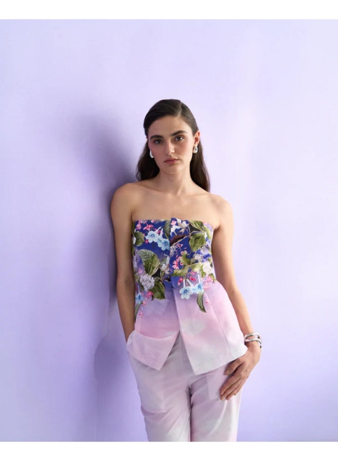 ليبل باي موهيتا **طقم نسائي Ombre Blossom مكوّن من قطعتين – بنقشة زهور متدرجة (تدرج لوني)** 🌸 - Image 1